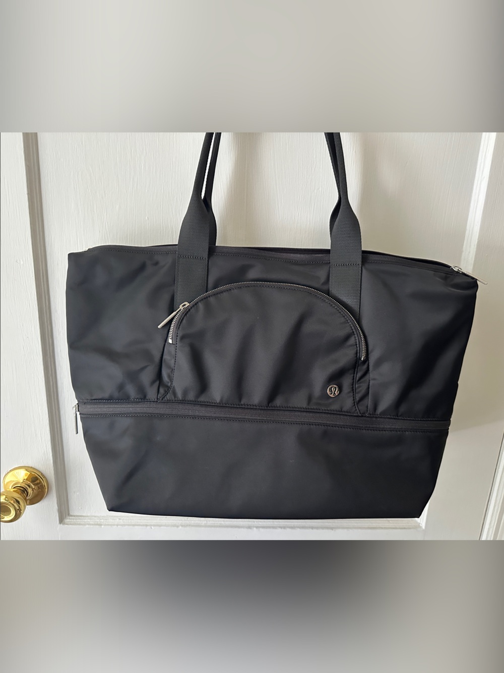 lululemon athletica Black Duffel Tote with Front Zip Pocket - Picture 2 of 8